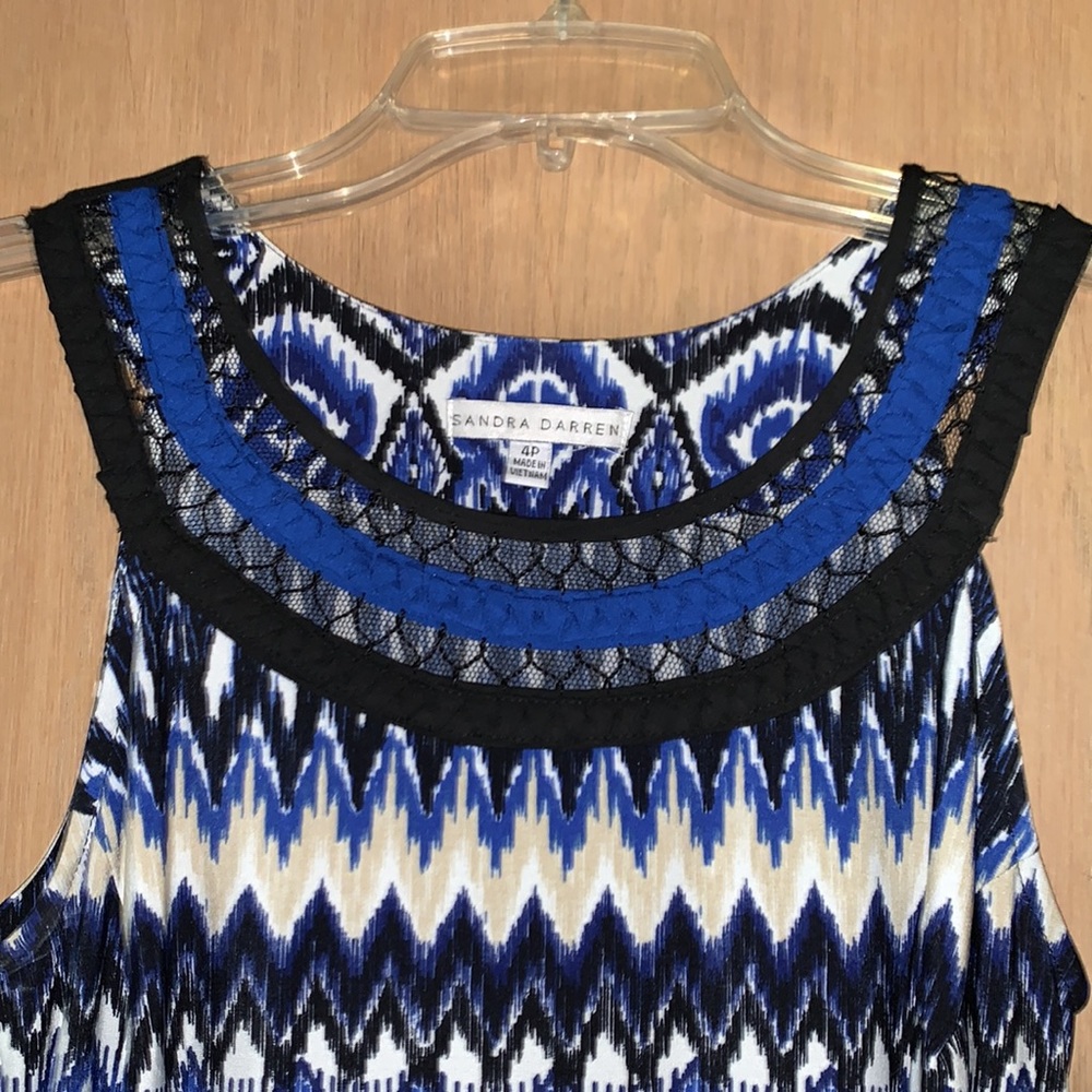 Blue “Aztec” Print Sheath Dress - image 4
